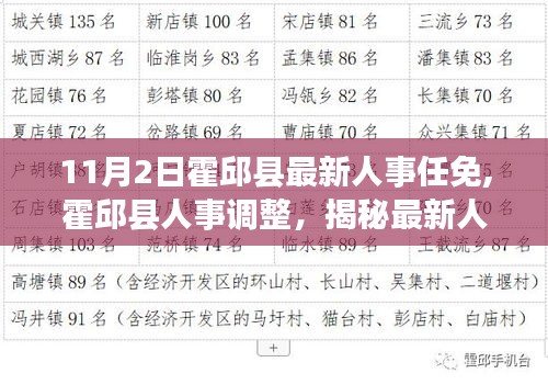 霍邱县最新人事任免动态揭秘，人事调整最新消息（11月2日更新）