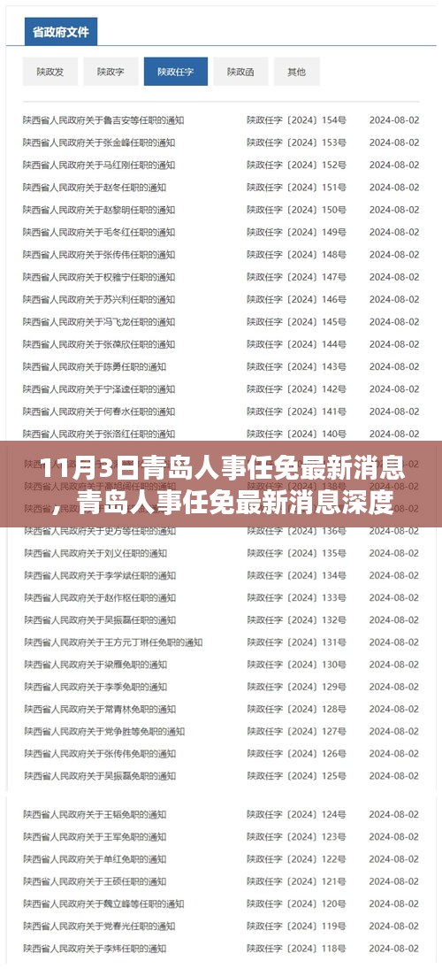 青岛人事任免最新消息解读，特性、体验、竞品对比与用户群体分析深度报告发布