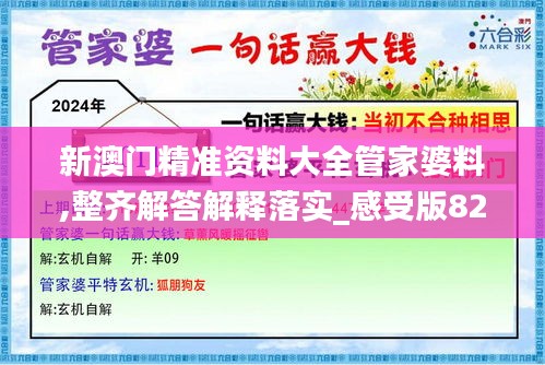 新澳门精准资料大全管家婆料,整齐解答解释落实_感受版82.801