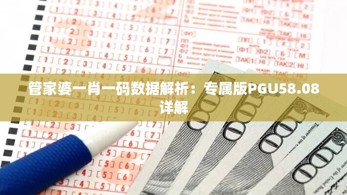 管家婆一肖一码数据解析：专属版PGU58.08详解