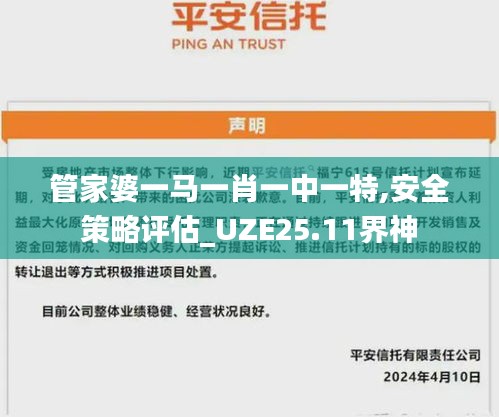 管家婆一马一肖一中一特,安全策略评估_UZE25.11界神