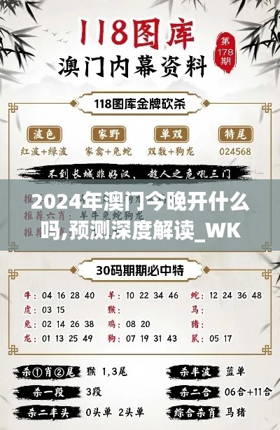 2024年澳门今晚开什么吗,预测深度解读_WKC534.65个性版