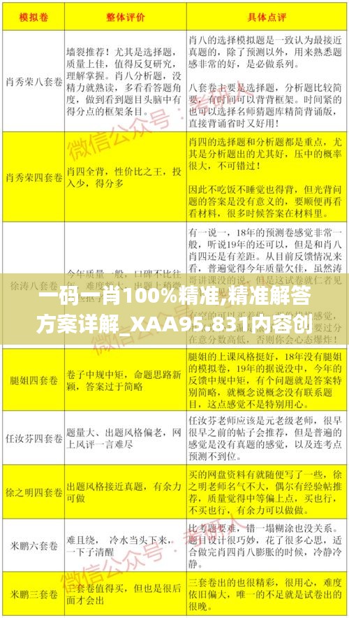 一码一肖100%精准,精准解答方案详解_XAA95.831内容创作版