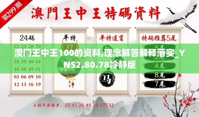 澳门王中王100的资料,理念解答解释落实_YNS2.80.78冷静版