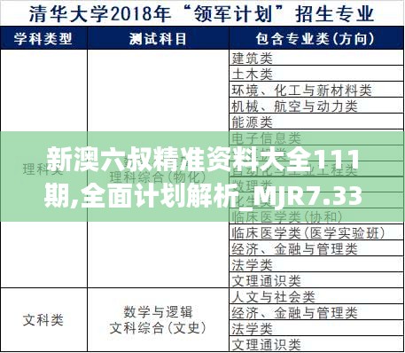 新澳六叔精准资料大全111期,全面计划解析_MJR7.33.84发布版