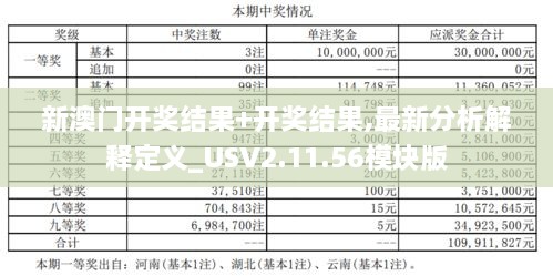 新澳门开奖结果+开奖结果,最新分析解释定义_USV2.11.56模块版