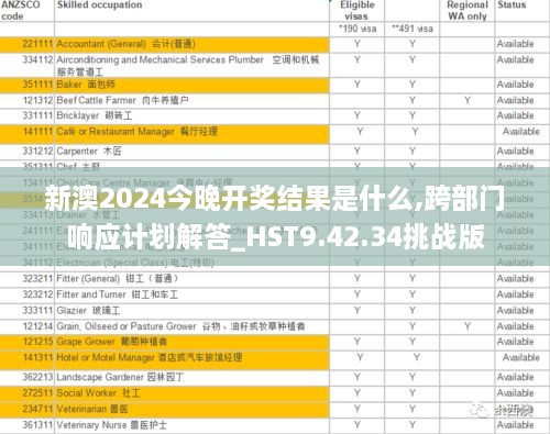 新澳2024今晚开奖结果是什么,跨部门响应计划解答_HST9.42.34挑战版