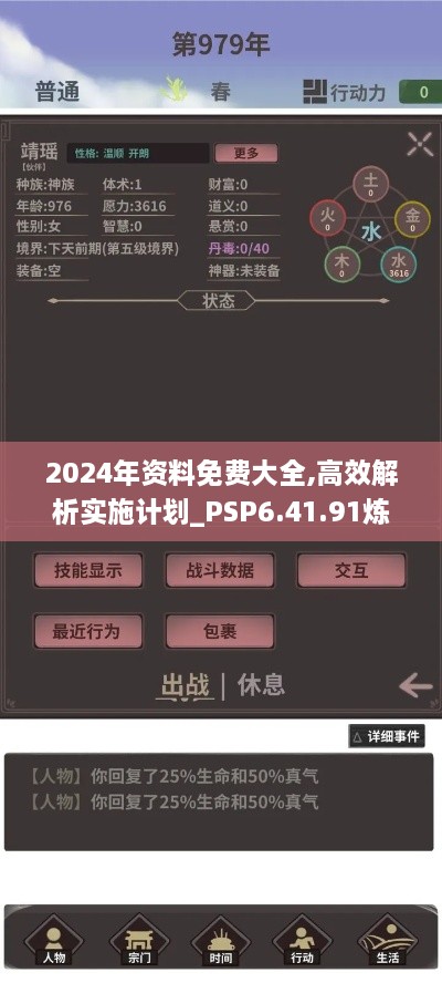 2024年资料免费大全,高效解析实施计划_PSP6.41.91炼气境