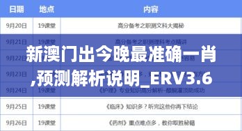 新澳门出今晚最准确一肖,预测解析说明_ERV3.67.69并行版