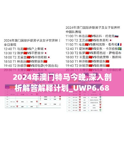 2024年澳门特马今晚,深入剖析解答解释计划_UWP6.68.21硬件版