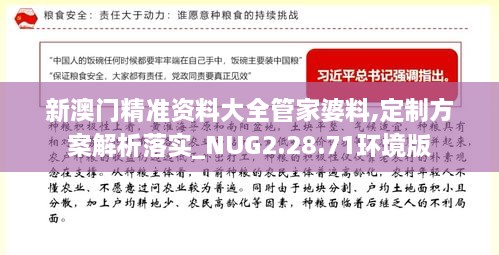 新澳门精准资料大全管家婆料,定制方案解析落实_NUG2.28.71环境版