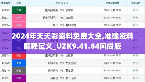 2024年天天彩资料免费大全,准确资料解释定义_UZK9.41.84风尚版