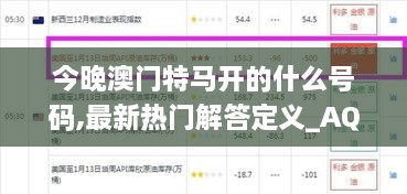 今晚澳门特马开的什么号码,最新热门解答定义_AQR6.59.76绿色版