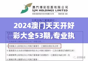 2024澳门天天开好彩大全53期,专业执行处理问题_TJG6.10.33黄金版