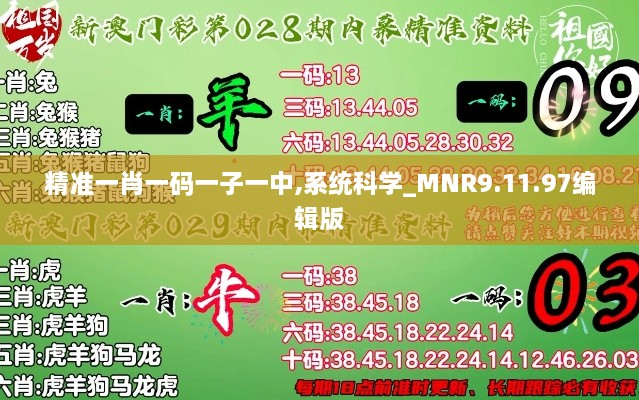 精准一肖一码一子一中,系统科学_MNR9.11.97编辑版