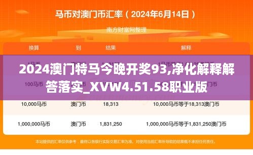 2024澳门特马今晚开奖93,净化解释解答落实_XVW4.51.58职业版