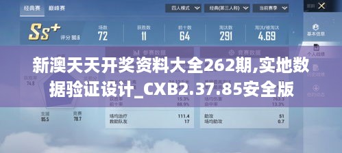 新澳天天开奖资料大全262期,实地数据验证设计_CXB2.37.85安全版