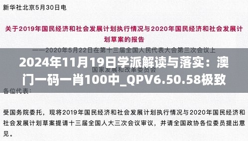 2024年11月19日学派解读与落实：澳门一码一肖100中_QPV6.50.58极致版