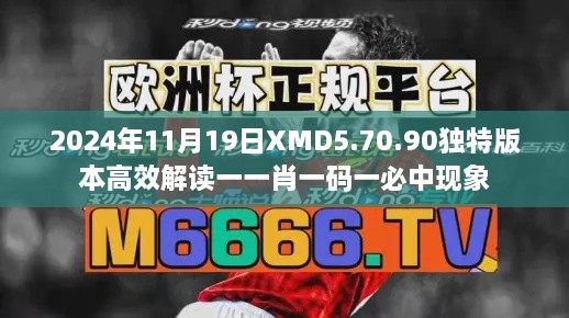 2024年11月19日XMD5.70.90独特版本高效解读一一肖一码一必中现象