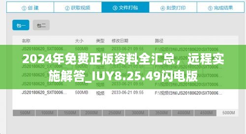 2024年免费正版资料全汇总，远程实施解答_IUY8.25.49闪电版