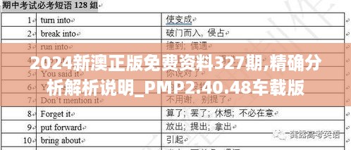 2024新澳正版免费资料327期,精确分析解析说明_PMP2.40.48车载版