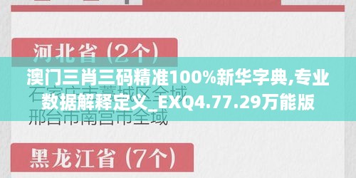 澳门三肖三码精准100%新华字典,专业数据解释定义_EXQ4.77.29万能版