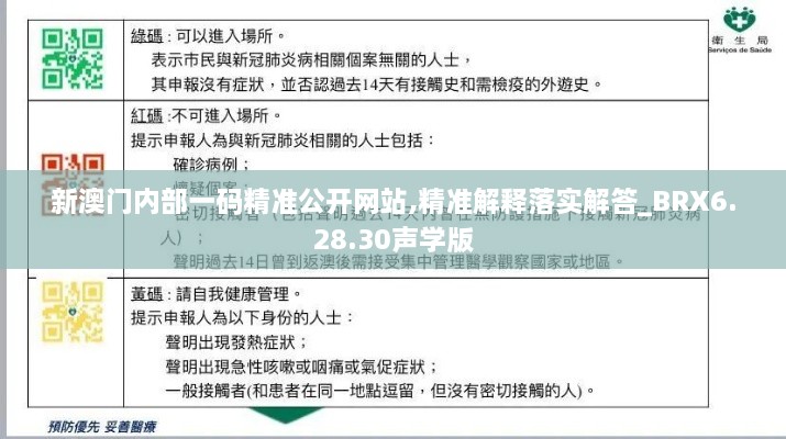 新澳门内部一码精准公开网站,精准解释落实解答_BRX6.28.30声学版