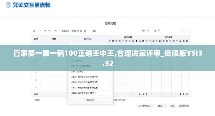 管家婆一票一码100正确王中王,合理决策评审_极限版YSI3.52