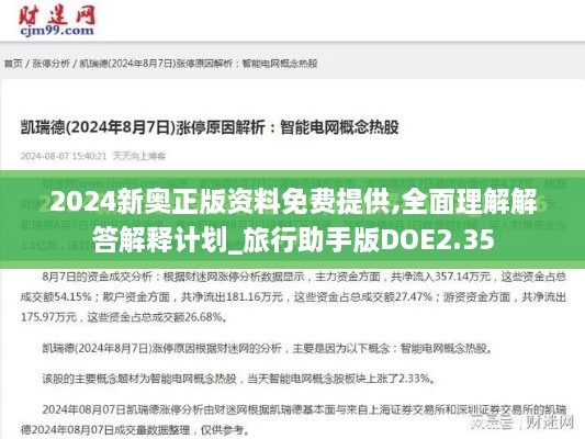 2024新奥正版资料免费提供,全面理解解答解释计划_旅行助手版DOE2.35