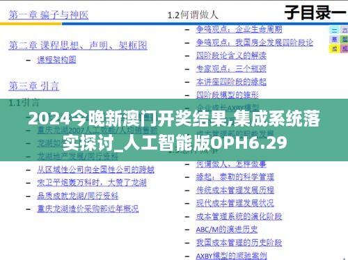 2024今晚新澳门开奖结果,集成系统落实探讨_人工智能版OPH6.29