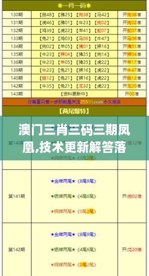 澳门三肖三码三期凤凰,技术更新解答落实_紧凑版YHV7.24