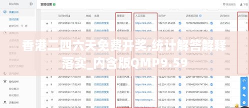 香港二四六天免费开奖,统计解答解释落实_内含版QMP9.59