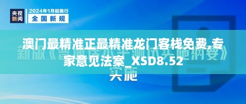 澳门最精准正最精准龙门客栈免费,专家意见法案_XSD8.52