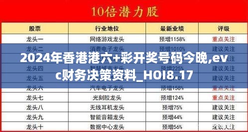 2024年香港港六+彩开奖号码今晚,evc财务决策资料_HOI8.17