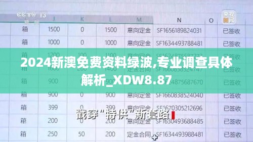 2024新澳免费资料绿波,专业调查具体解析_XDW8.87