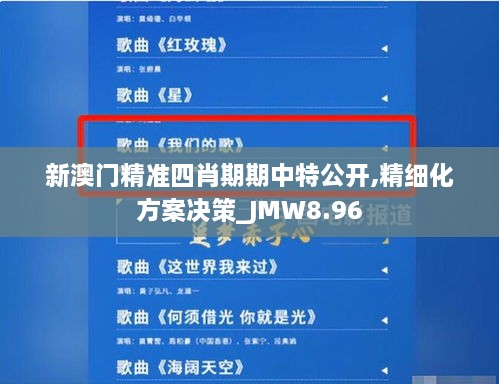 新澳门精准四肖期期中特公开,精细化方案决策_JMW8.96