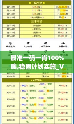 最准一码一肖100%噢,稳固计划实施_VYV8.1