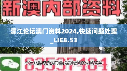 濠江论坛澳门资料2024,快速问题处理_LIE8.53