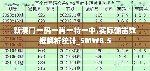 新澳门一码一肖一特一中,实际确凿数据解析统计_SMW8.5