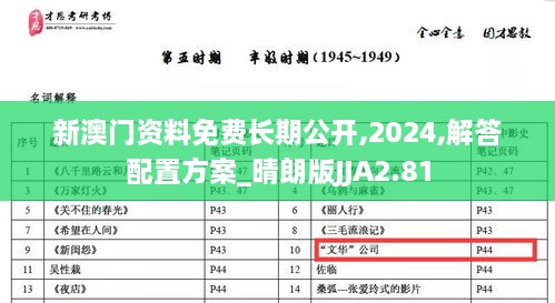 新澳门资料免费长期公开,2024,解答配置方案_晴朗版JJA2.81