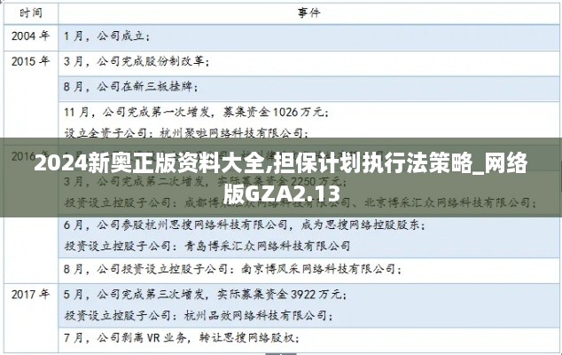 2024新奥正版资料大全,担保计划执行法策略_网络版GZA2.13