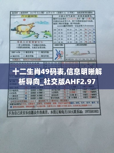 十二生肖49码表,信息明晰解析导向_社交版AHF2.97