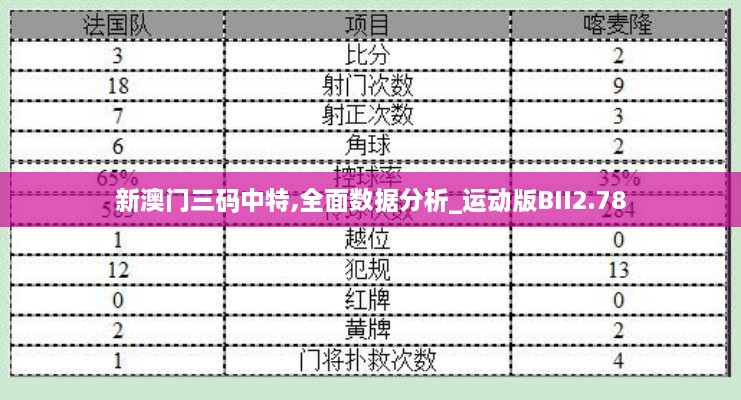 新澳门三码中特,全面数据分析_运动版BII2.78