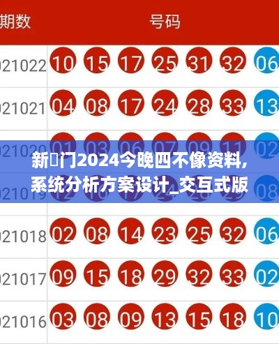 新澚门2024今晚四不像资料,系统分析方案设计_交互式版SWX2.92