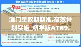 澳门单双期期准,高效计划实施_初学版ATN9.46