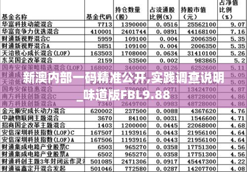 新澳内部一码精准公开,实践调查说明_味道版FBL9.88