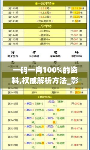 一码一肖100%的资料,权威解析方法_影视版RSU9.36