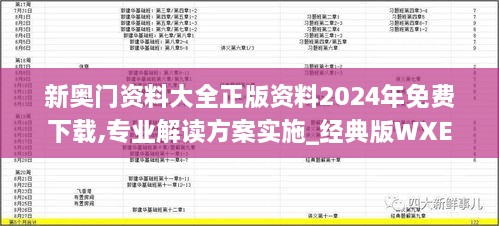 新奥门资料大全正版资料2024年免费下载,专业解读方案实施_经典版WXE9.29