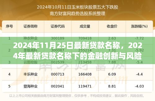 2024年最新贷款名称下的金融创新、风险考量及挑战