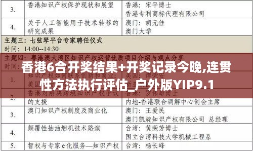 香港6合开奖结果+开奖记录今晚,连贯性方法执行评估_户外版YIP9.1